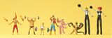 Preiser 24656 Weight-lifters sword-swallower men on stilts AO