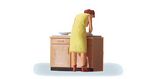 Preiser 28145 Woman doing dishes