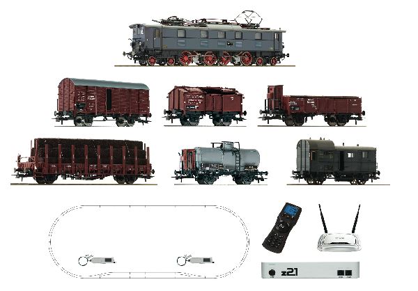 Roco 51323 Digital Starter Set Z21 Electric Locomotive Class E 52 and Goods Train DRG