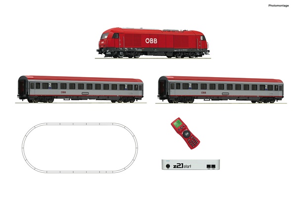 Roco 51341 z21 start digital set Diesel locomotive class 2016 with express train OBB