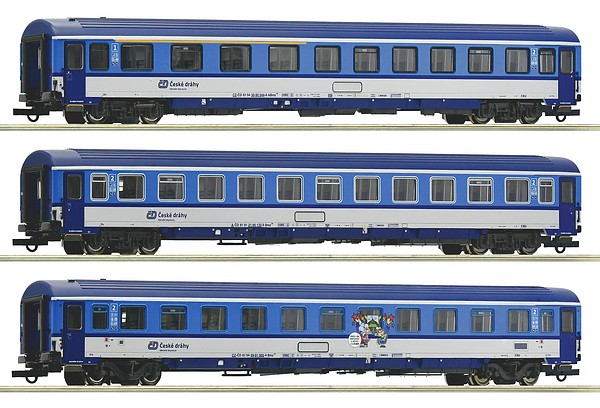 Roco 6200002 3 Piece Set Eurofima Coaches CD DC