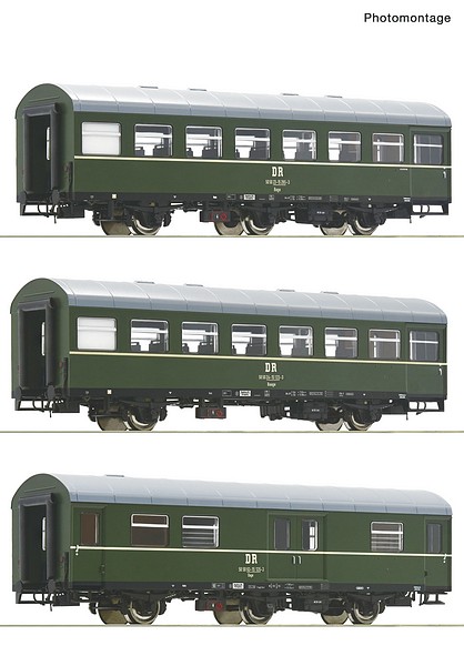 Roco 6200009 3 Piece Set 1 Passenger Train DR DC