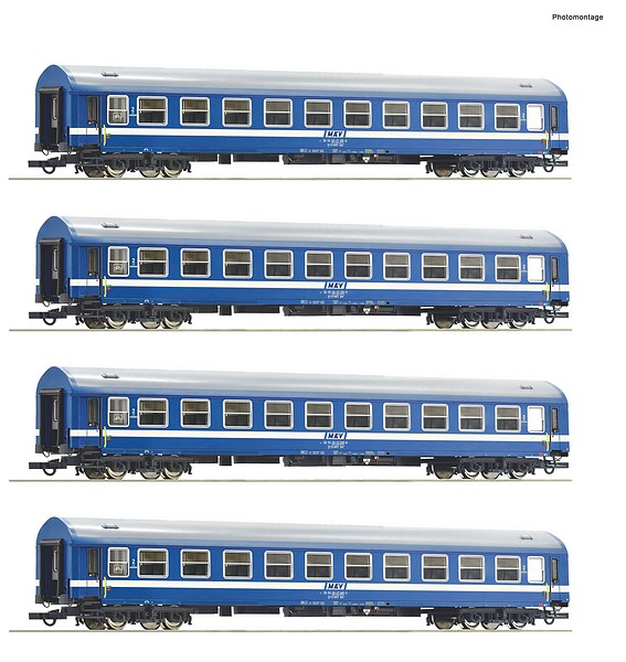 Roco 6200031 4 Piece Set Express Train Coach MAV DC