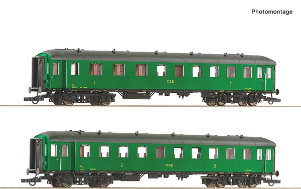 Roco 6200037 2 Piece Set 2 Express Train Coaches CSD DC