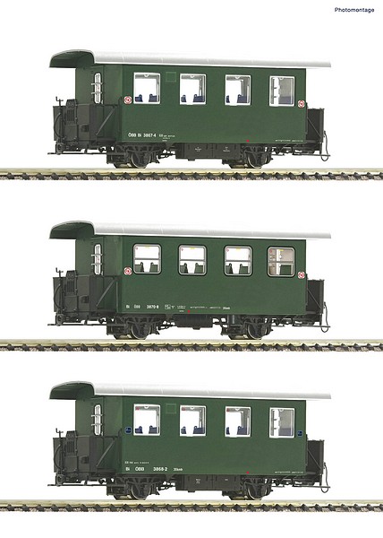 Roco 6240001 3 Piece Set Narrow Gauge Coaches OBB DC