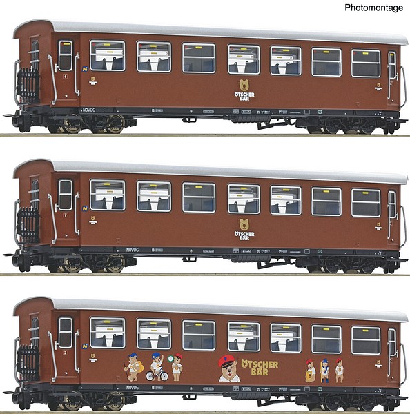 Roco 6240002 3 Piece Set Otscherbar Passenger Train NOVOG DC