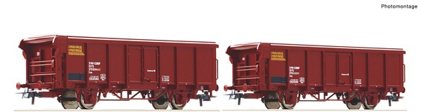 Roco 6600082 2 Piece Set Rolling Roof Wagones FS DC