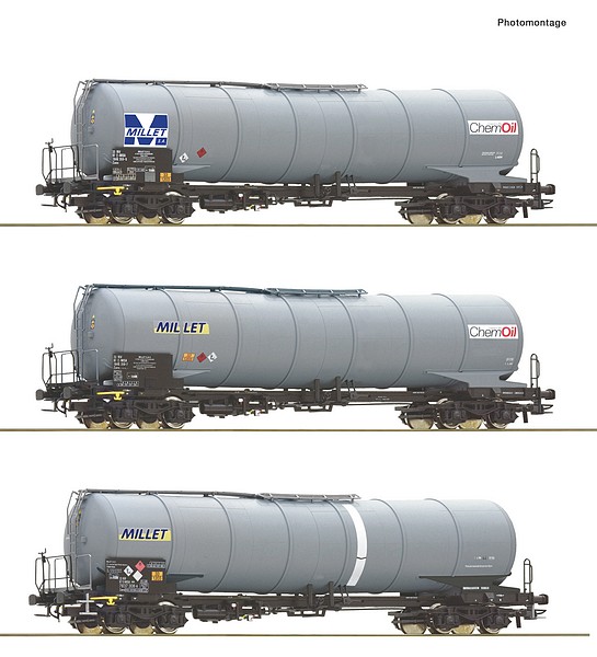 Roco 6600091 3 Piece Set Tank Wagons MILLET DC