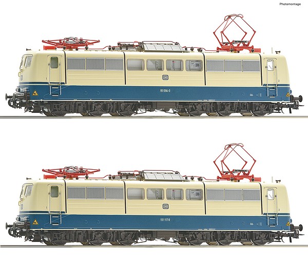 Roco 78408 2 Piece Set Electric Locomotives 151 094-0 and 151 117-9 DB AC