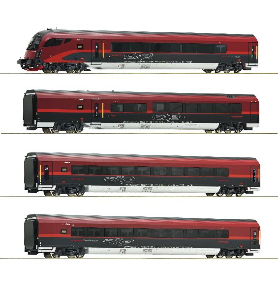 Roco 74084 4 Piece Set Railjet OBB