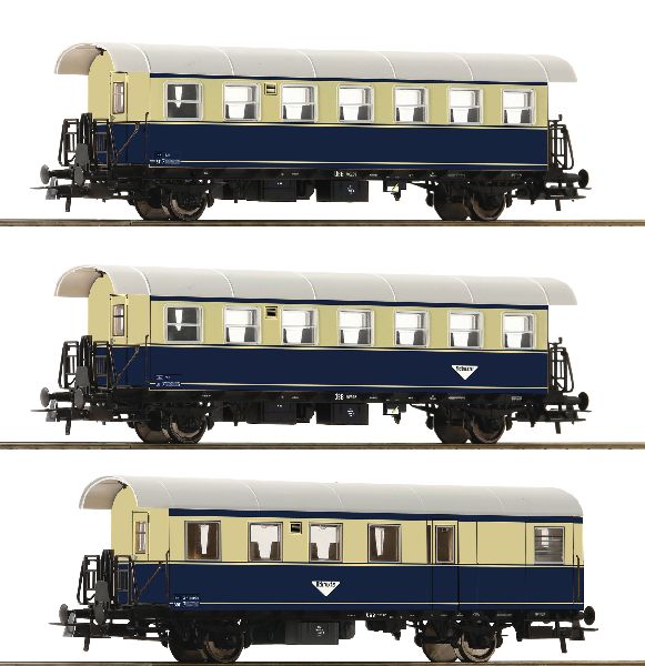 Roco 74094 3 Piece Set Ribbed Coaches Spantenwagen OBB