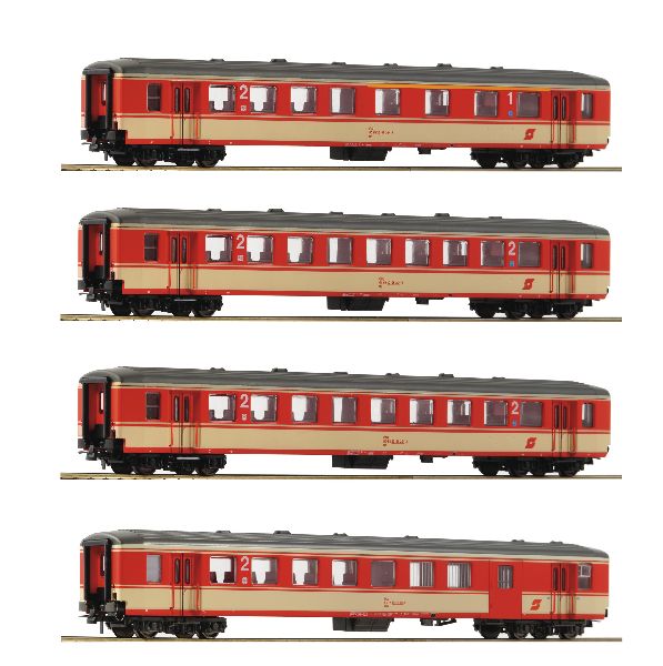 Roco 74130 4 Piece Set Schlieren Coaches OBB