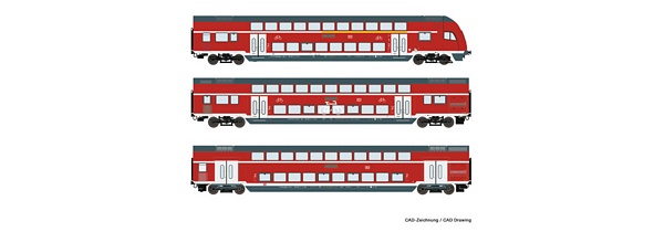 Roco 74150 3 piece set Double deck cars