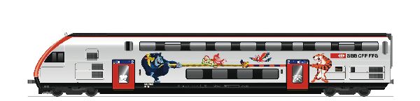 Roco 74499 Double Deck Control Cab Car SBB