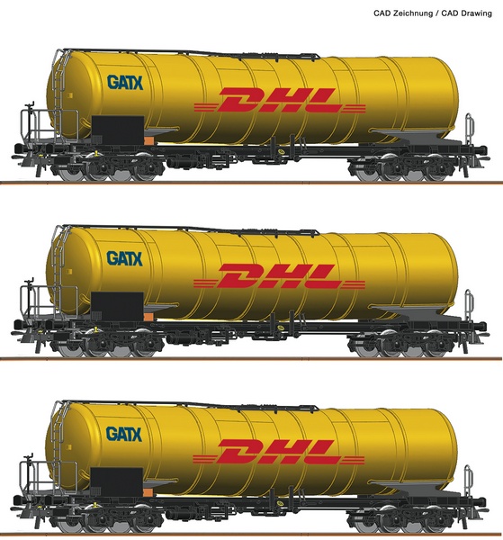 Roco 76029 3 piece set Tank wagons 