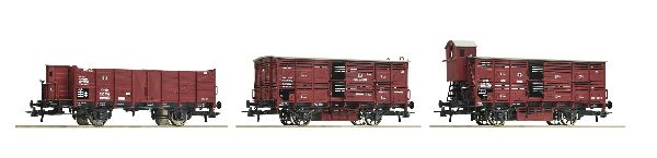 Roco 76060 3 Piece Set Goods Wagons KPEV
