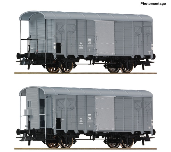Roco 76646 2 piece set Covered goods wagons 