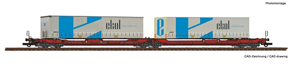 Roco 77386 Articulated double pocket wagon T3000e Ekol 