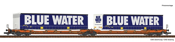 Roco 77387 Articulated double pocket wagon T3000e Blue Water