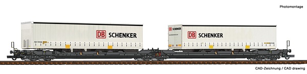 Roco 77390 Articulated double pocket wagon T3000e DB Schenke