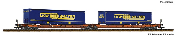 Roco 77393 Articulated double pocket wagon T3000e LKW Walter