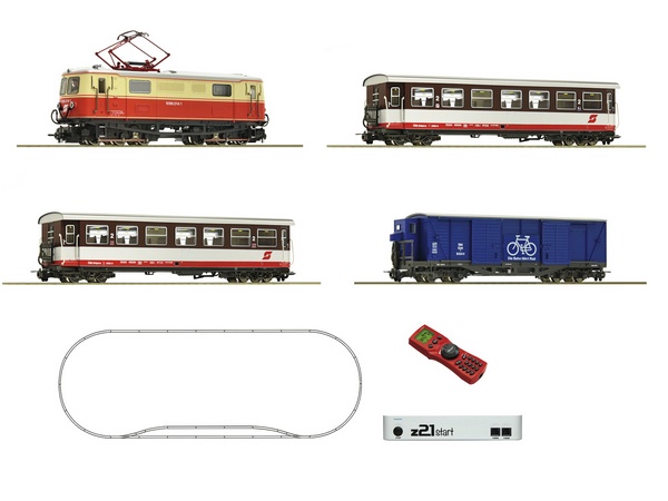 Roco 31033 HOe z21 start Digitalset Electric locomotive class 1099 with bicycle wagon