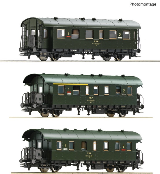 Roco 74019 3 piece set Passenger coaches PKP