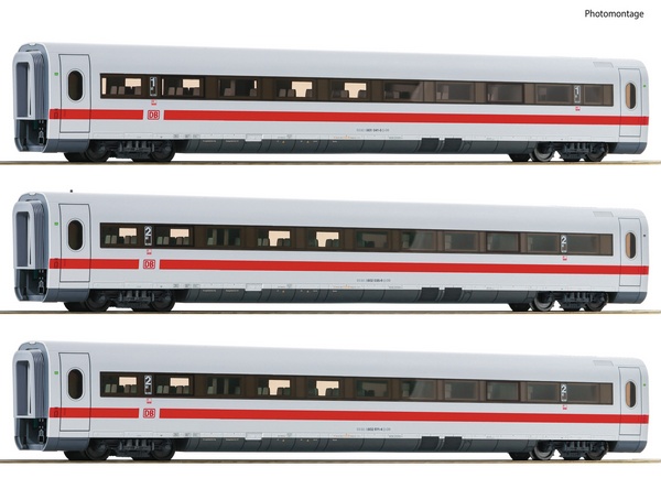 Roco 74030 3 piece set 3 Intermediate coaches ICE 1 DB AG