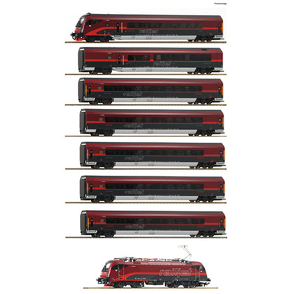 Roco 74116 8 piece set Railjet OBB