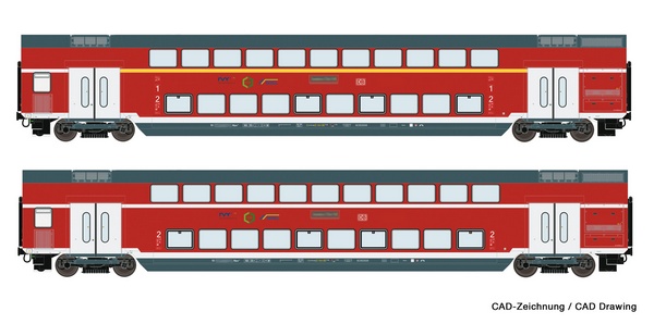 Roco 74148 2 piece set Double deck coaches 