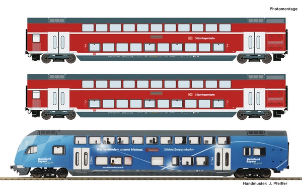 Roco 74155 3 piece set Double deck coaches 