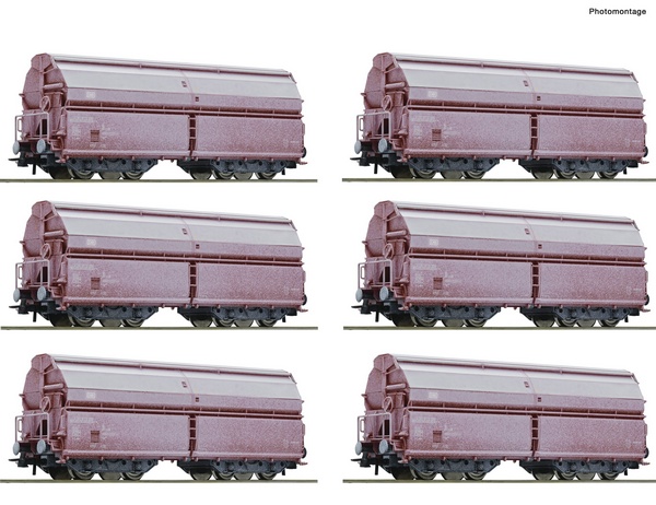 Roco 75866 12 piece display Swing roof wagons DB