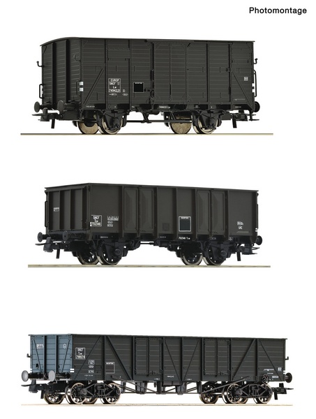 Roco 76004 3 piece set Goods wagons SNCF