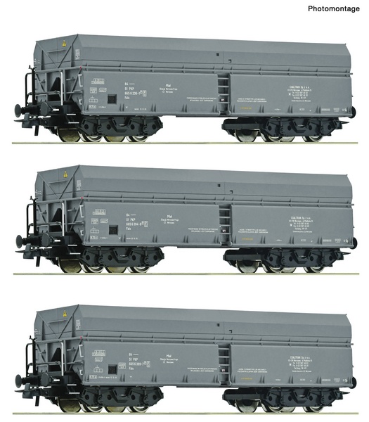 Roco 76008 3 piece set Self unloading hopper wagons PKP