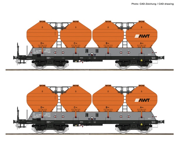 Roco 77002 2 piece set Silo wagons AWT