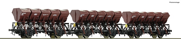 Roco 77039 3 piece set Dump wagons DB