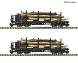 Roco 34582 2 piece set Stake wagons 