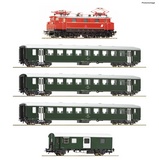 Roco 61494 5 piece set Electric locomotive 1670.27 with passenger train OBB