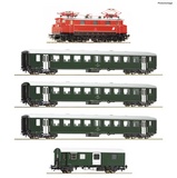 Roco 61495 5 piece set Electric locomotive 1670.27 with passenger train OBB