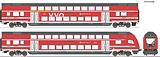 Roco 6200066 2 Piece Set Double-Decker Coaches DB AG DC