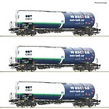 Roco 6600054 3 Piece Set Tank Wagons Wascosa/OMV DC