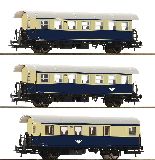 Roco 74094 3 Piece Set Ribbed Coaches Spantenwagen OBB