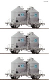 Roco 76010 3 piece set Silo wagons 