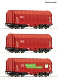 Roco 76011 3 piece set Sliding tarp aulin wagons 