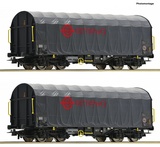 Roco 76039 2 piece set Sliding tarp aulin wagons 