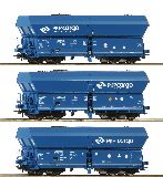 Roco 76046 3 Piece Set Self Unloading Hopper Wagons PKP Cargo