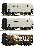 Roco 76054 3 Piece Set Slide Tarpaulin Wagons Captrain