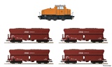 Roco 61467 5 piece train set Diesel locomotive DHG 500 with self unloading hopper wagons RAG