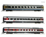 Roco 74021 3 piece set 1 EuroCity coaches EC 7 SBB