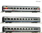 Roco 74022 3 piece set 2 EuroCity coaches EC 7 SBB